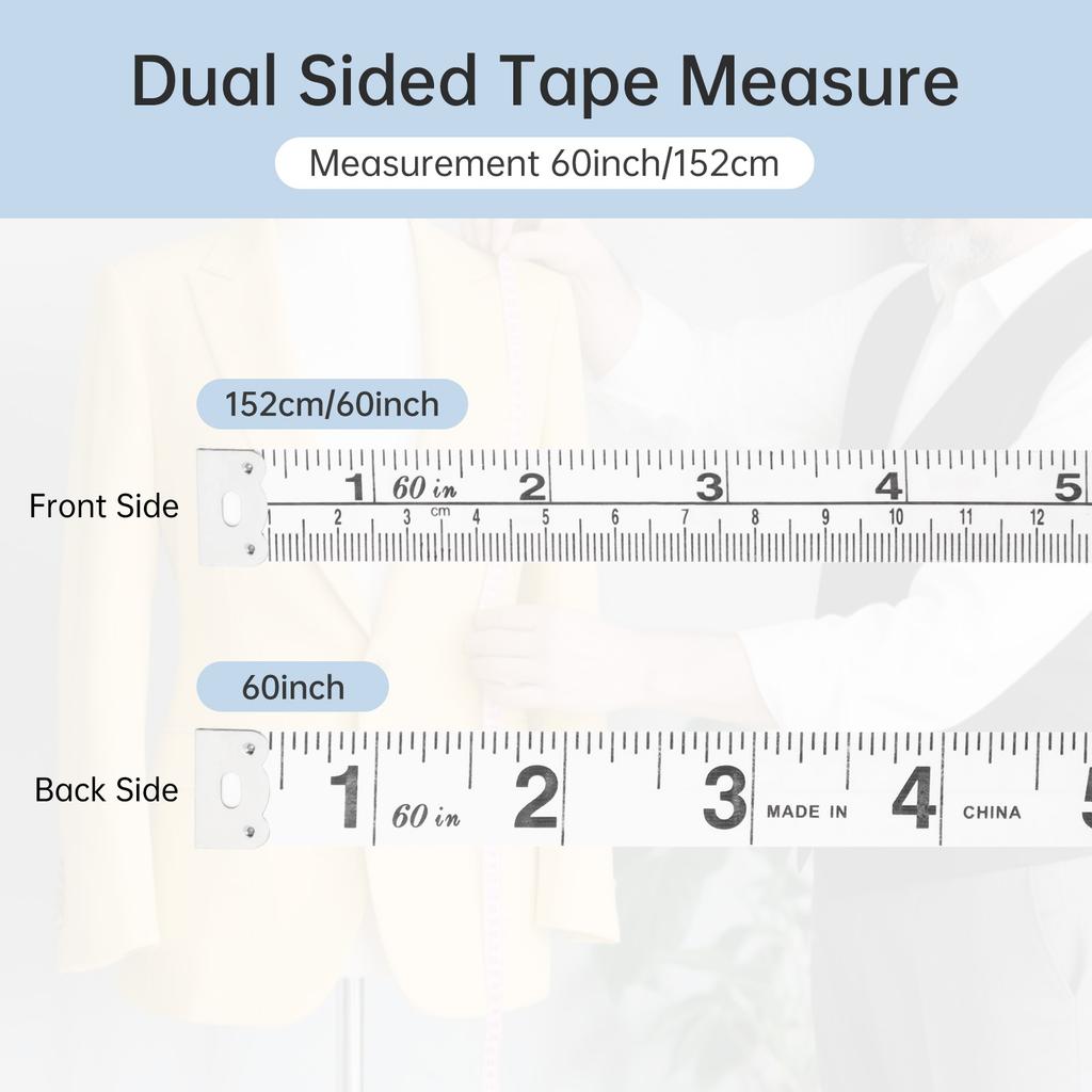 1520mm 60 Inch Flexible Soft Tape Measure Triple Color White Black Sewing Tailoring Measurement Ruler