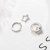 925 Silver Simple Zircon Hollow Star Pendant Hoop Earrings For Women Jewelry Party Gifts oorbellen