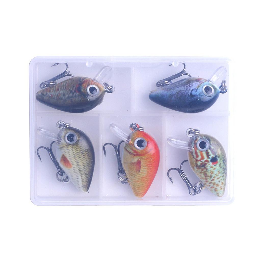 5 Pezzi Crankbait Esche Dure Wobbler Artificiale Esca per Bass Esca in Plastica Morbida Piccole Esche Artificiali Wobbler Crank Topwater