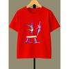 European sizes Girls' Casual Round Neck Short Sleeve Top, Comfortable Fabric, Wrinkle And Wear-Resistant, Artistic Gymnastics Print