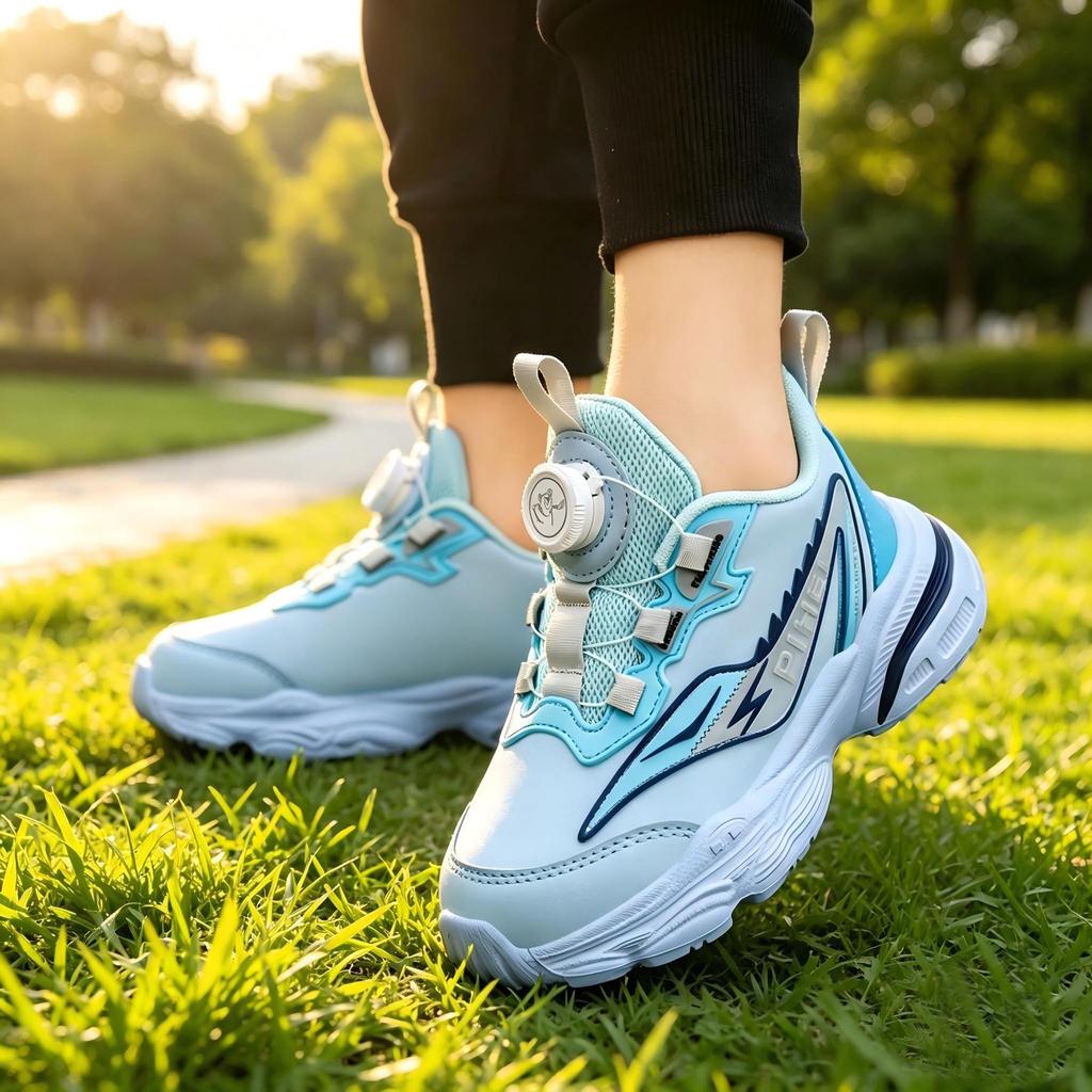 2026 Fall Boys' Waterproof Leather Running Shoes - Non-slip, Wear-resistant Sports Sneakers for Students