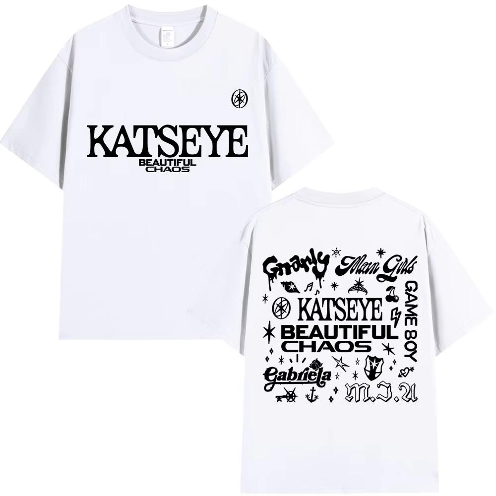 Korejské Katseye Krásný Chaos Tour Tričko Kpop Vintage Harajuku Móda Y2K Pánská Dámská Trička Bavlna Volné Tričko Dárky pro Fanoušky