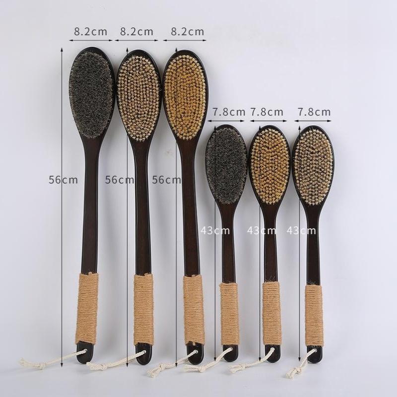 56cm/43cm Myjka do pleców pod prysznic z zakrzywionym długim uchwytem, Szczotka do ciała do użytku na mokro i na sucho, Narzędzie do mycia pleców dla mężczyzn i kobiet
