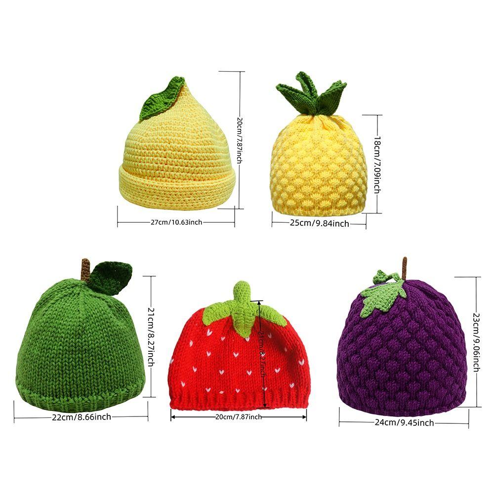 Thick Knitted Fruit Hat Soft Skiing Hat Novelty Strawberry Pullover Cap Winter Head Accessory