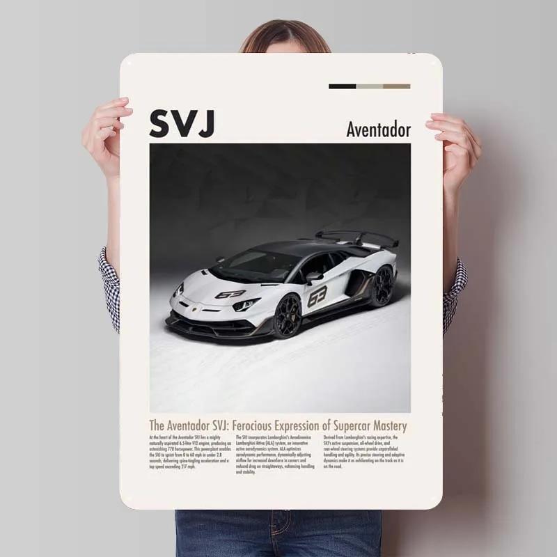 Lamborghini Tinplate Sign Cars Poster Decoration for Home Decor Items Retro Metal Sign Plaque for Garage Wall Art Decoration