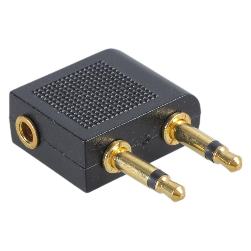 Gold Plated Airplane Flight Headphone Adapters 3.5mm Airline Plane Headset Converter for in-Flight Entertainment