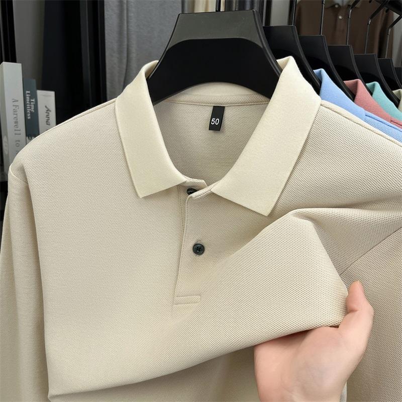 100% Pure Cotton High-quality Men's Long Sleeve Polo Shirt Autumn Fashion Simple Original Design Luxurious Golf T-shirt