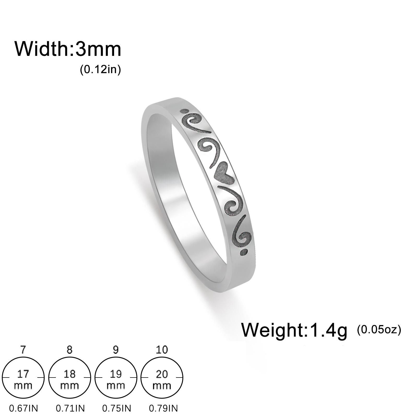 

Teamer Heart Love Swirl Rings Stainless Steel Ring for Couple Women Minimalist Finger Ring Fashion Jewelry Party Valentine Gifts 7