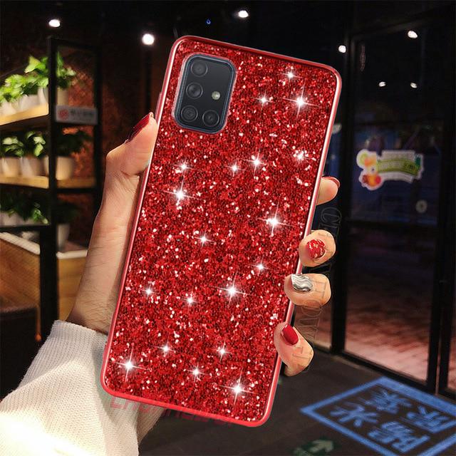 Bling Glitter Sequins Case For Samsung Galaxy S20 Ultra S10 S9 S8 A51 A71 A41 A81 A91 A50 A70 A30 A40 A20 A10 A30S A6 A7 A8 Note 20 10 Plus Soft Cover