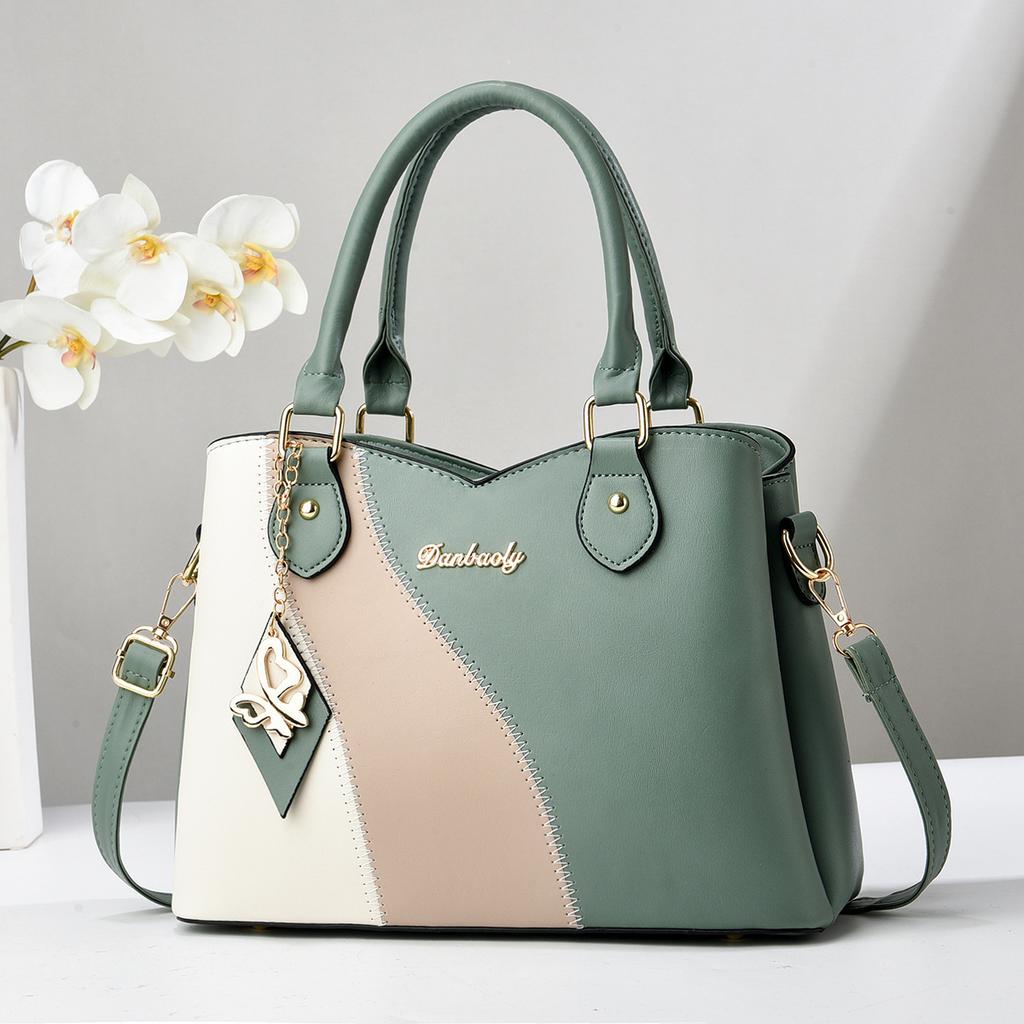 Handbag with Patchwork and Contrasting Colors, Single Shoulder Crossbody Bag, Fashionable Large Bag