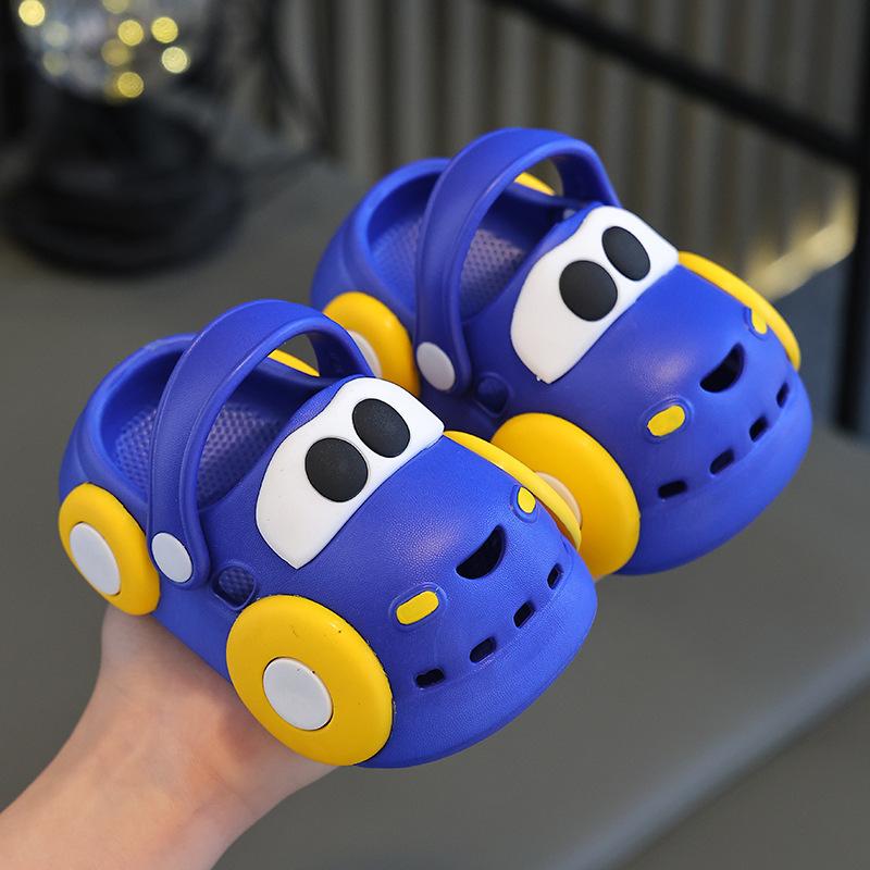 Children's Crocs Summer Baby1-3Years Old2Infant Toddler Non-Slip Boys and Girls Kids Closed-Toe Car Light-Up Slippers