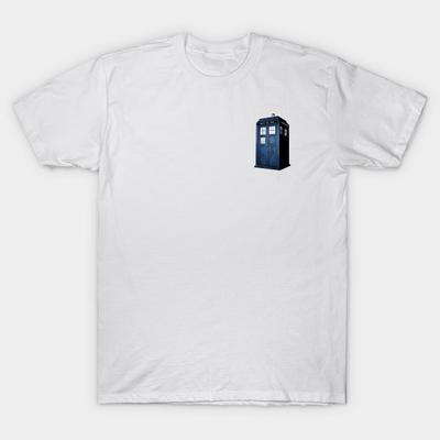 Asijská velikost Pánské Černé Tričko s potiskem Tardis Bez řezu Potisk přenosovou fólií Bavlněné Tričko