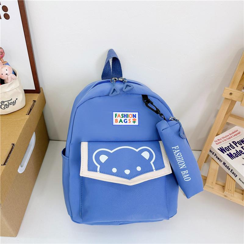 Cute Bear Design Kids Backpack For Toddlers Preschoolers Nylon Lightweight School Bag