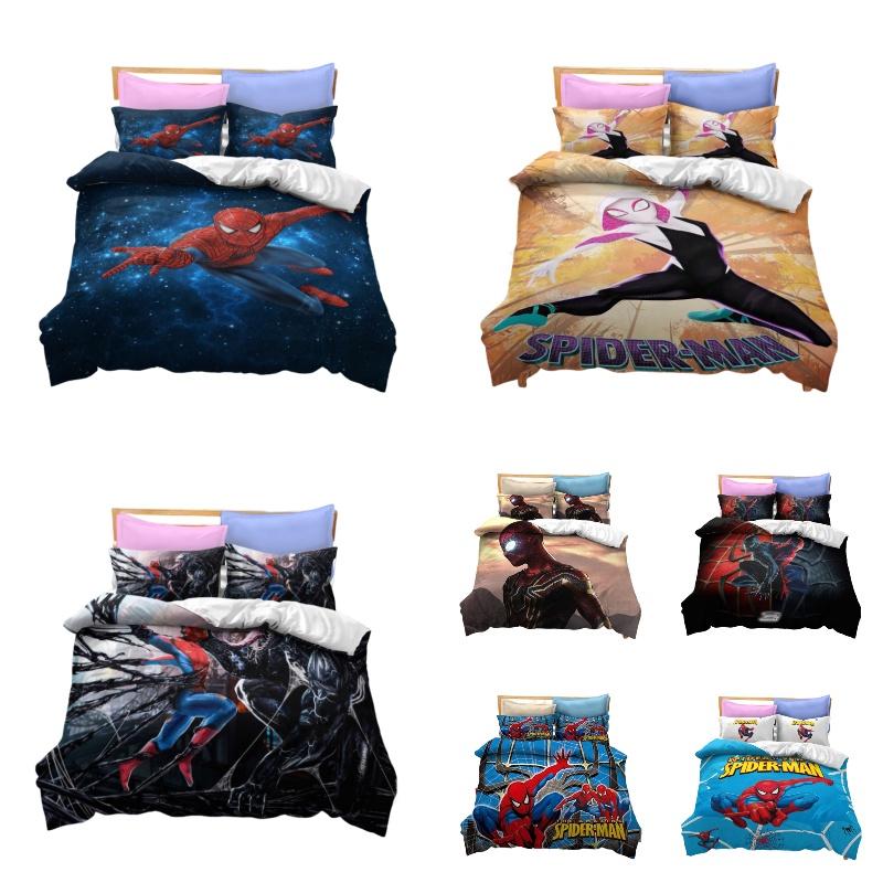 Spider-man Digitaldruck Bettwäsche-Set Superheld Fleece Dreiteiliges Set
