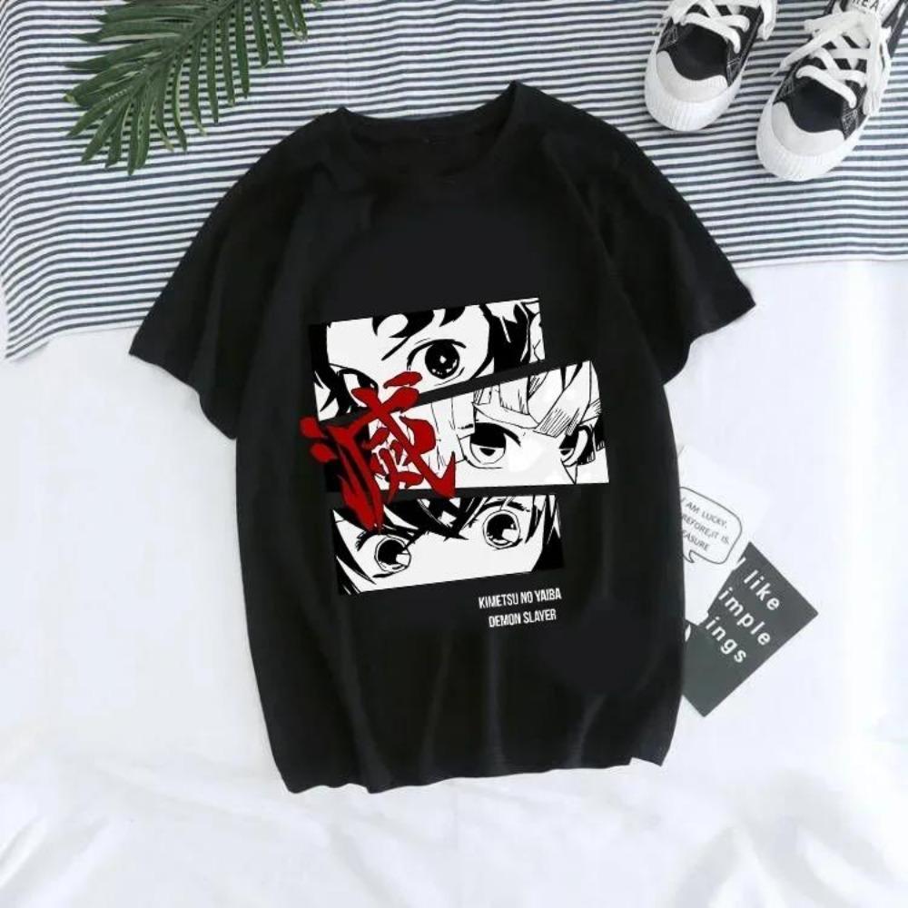 Japanese Anime Demon Slayer T Shirt for Men Kimetsu No Yaiba Nezuko T-shirt Female Tanjirou Kamado Graphic