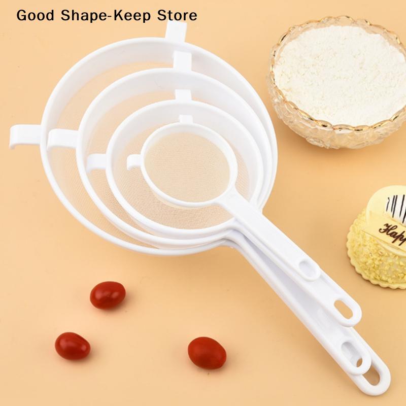 Single Plastic Mesh Spoon Strainer Kitchenware Essential Nut Milk Flour Sieve with Handle Soy Coffee Filter for Kitchen