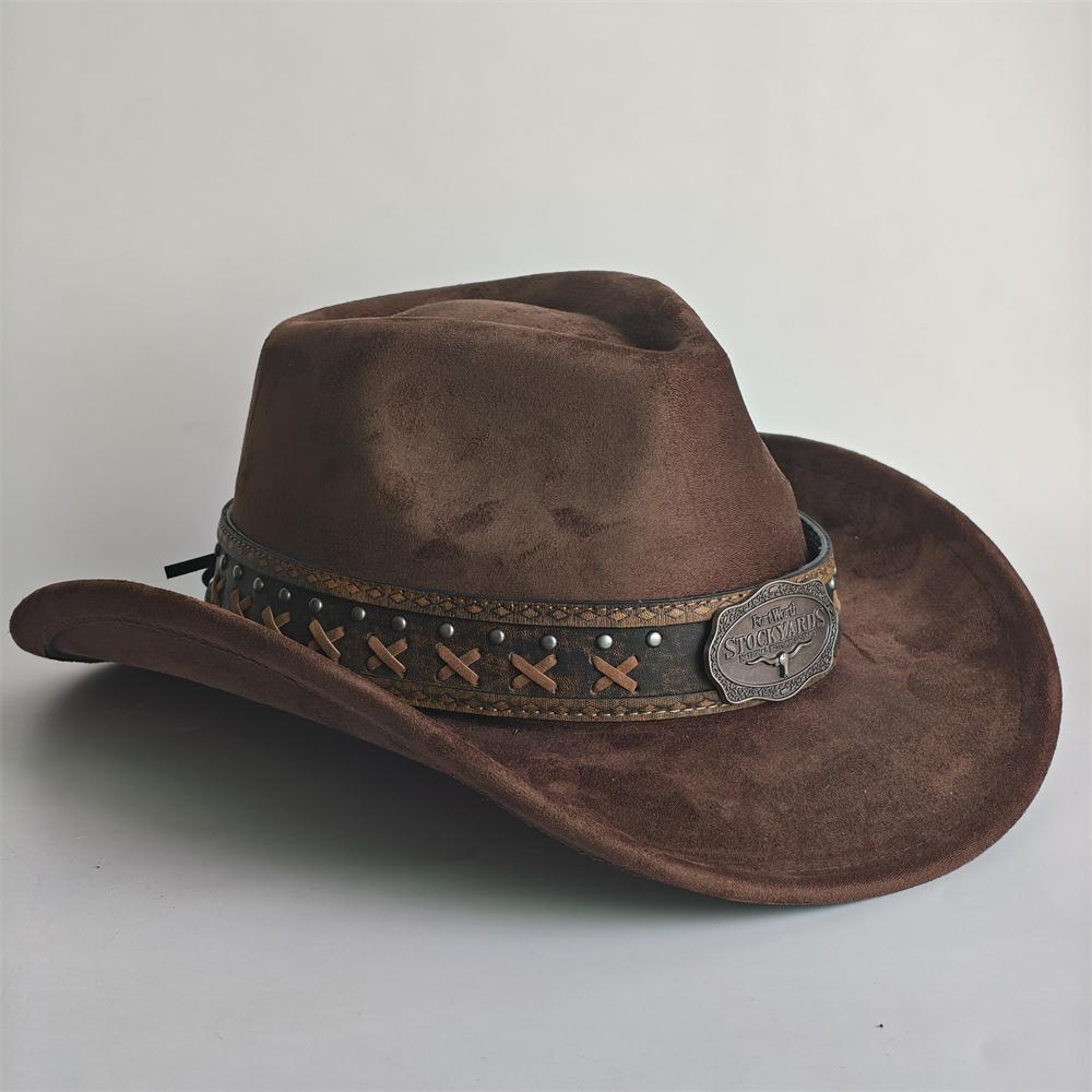 New Western Cowboy Hat For Women Men With Shapeable 7.5Cm Wide Brim Western Suede Hat For Cowboys And Cowgirls Sombrero Vaquero