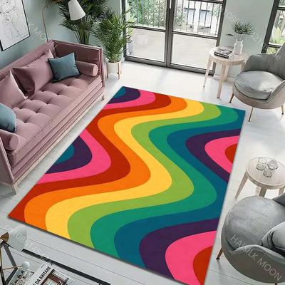 Color Ripples Print Carpet for Living Room Bedroom Sofa Home Decor Non-slip Floor Mat Modern Rugs Large Size