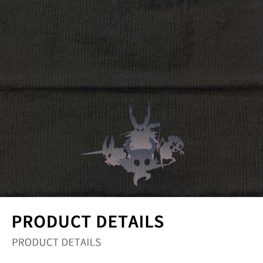 Hollow Knight Farbverlauf Strickmütze Beanie Wintermützen Warm Unisex Mode Totenkopf Videospiel Mützen Unisex Damen Geschenk