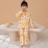 Cotton Girls Pajama Set Long Sleeve Button Front Sleepwear Kids 8 Years Thin Comfortable Home Outfit