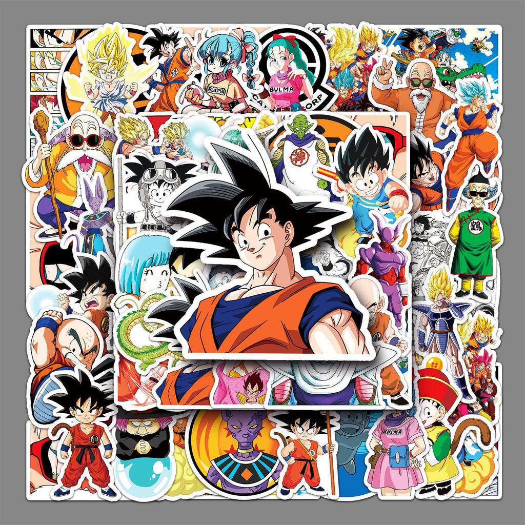 50 Dragon Ball Anime Character Stickers: Waterproof Decor for Suitcases, Phones, Computers, Guitars, and Notebooks.