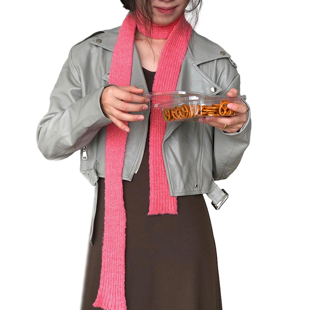 Harajuku Style Neck Scarf for Women Men Soft Neck Warmer Gothic Knit Narrow Long Scarf Winter Autumn Fashion Neckwear