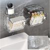 Space Saving Wall Mount Bathroom Storage Box Craft from Sturdy Plastic Portable for Small Bathrooms and Toiletries