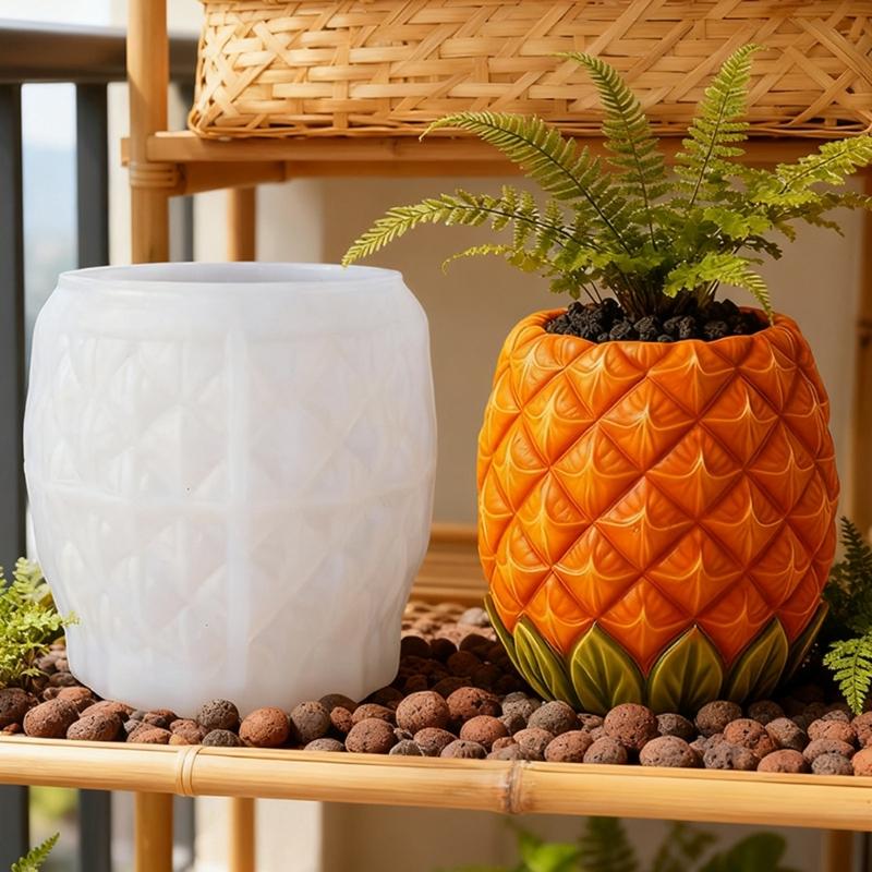 Creative Pineapple Silicone Mold for Handmade Flower Pot Jewelry Holder and Candle Stand Planter Mould