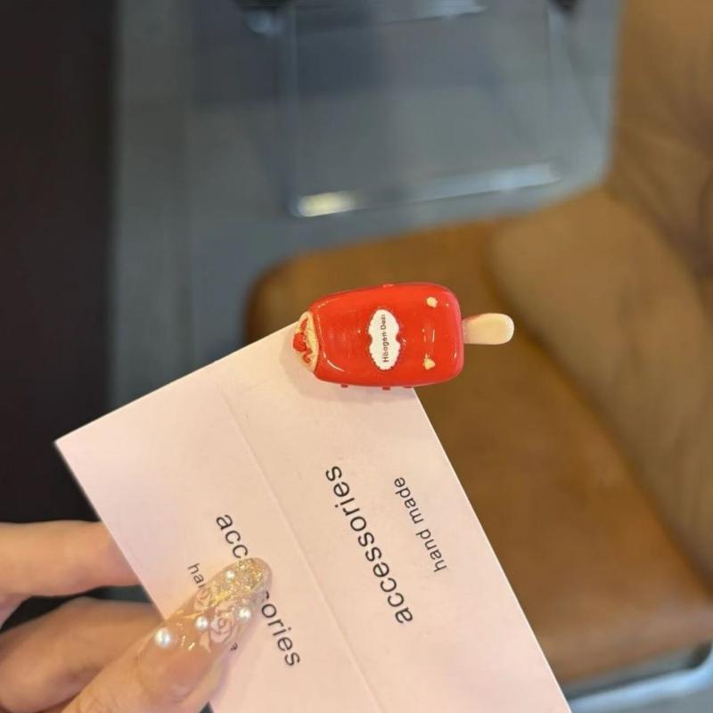 5pcs/set Baby Cute Mini Chocolate Ice Cream Style Hair Accessories Versatile Hair Cards for Children And Hair Clips Creative Cartoon