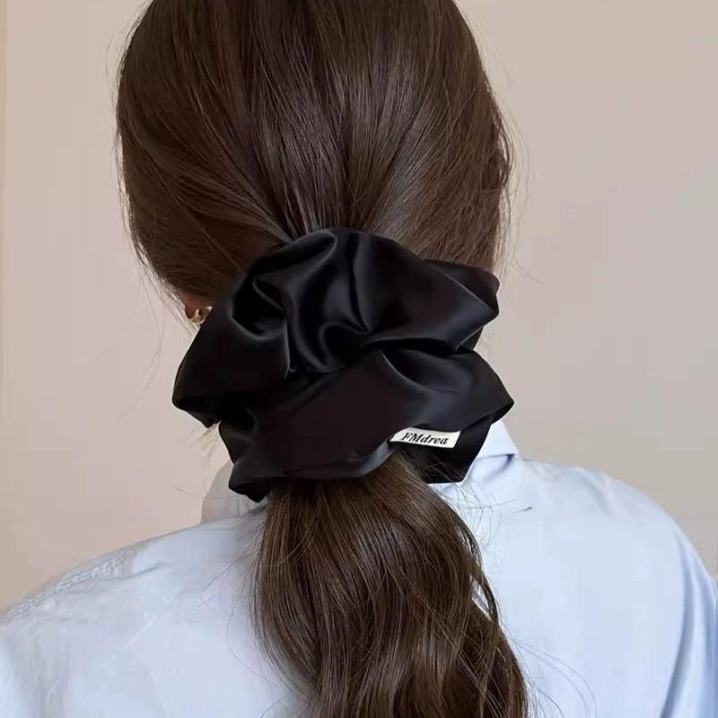 1PC Pink large intestine headband, Korean style oversized, high-end satin pleated headband, headband, female headband flower