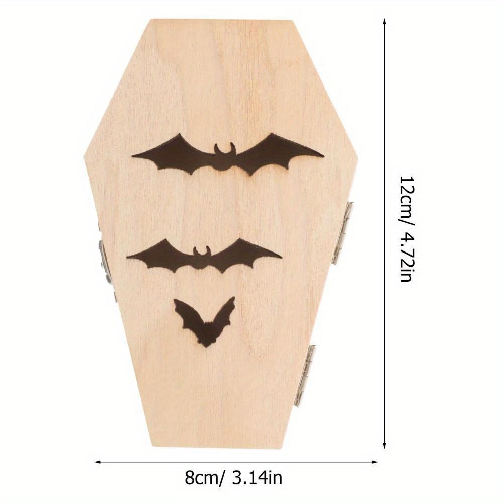 1pcs Halloween Box with Lids Halloween Decorations Mini Wooden Coffin Box Coffin Treat Candy Box Halloween Coffin Box for Party