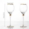 Luxury Gold-Rimmed Crystal Champagne & Wine Glasses - Elegant Stemware for Dining Table Clubs Display Rooms Decorative Glassware