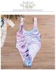 Women's 2020 Sexy One-Piece Swimsuit with Chest Pads, Solid Color, Sleeveless Triangle Beachwear
