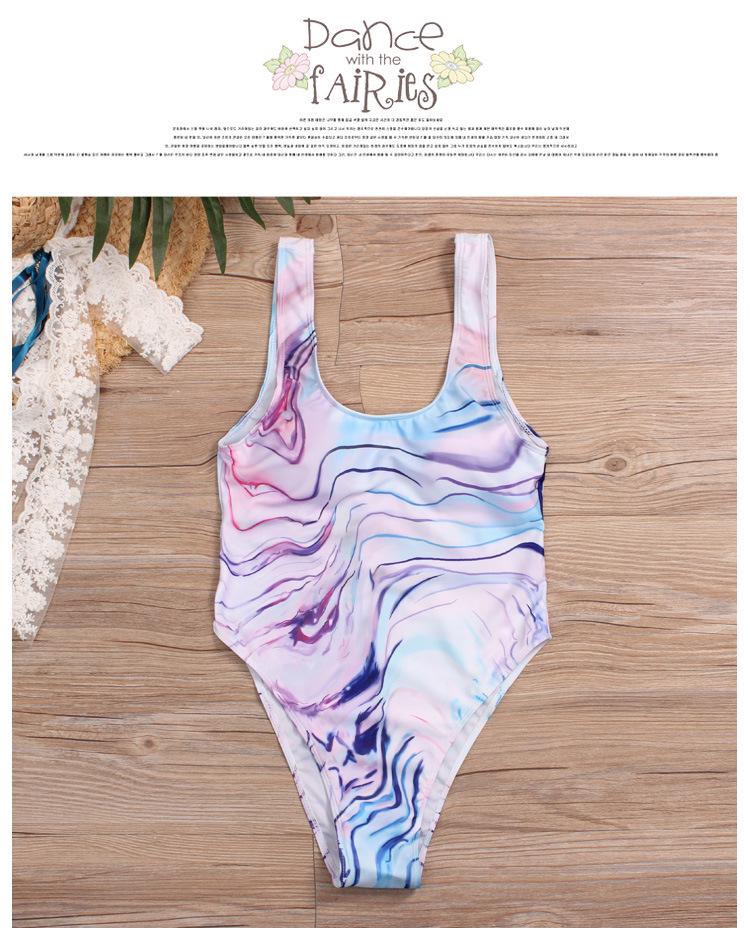 Women's 2020 Sexy One-Piece Swimsuit with Chest Pads, Solid Color, Sleeveless Triangle Beachwear
