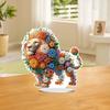 2D Flat Flower Animal Print DIY 5D DIY Diamond Art Tabletop Decorations Single Side Drill Special Shape Bedroom Table Decoration