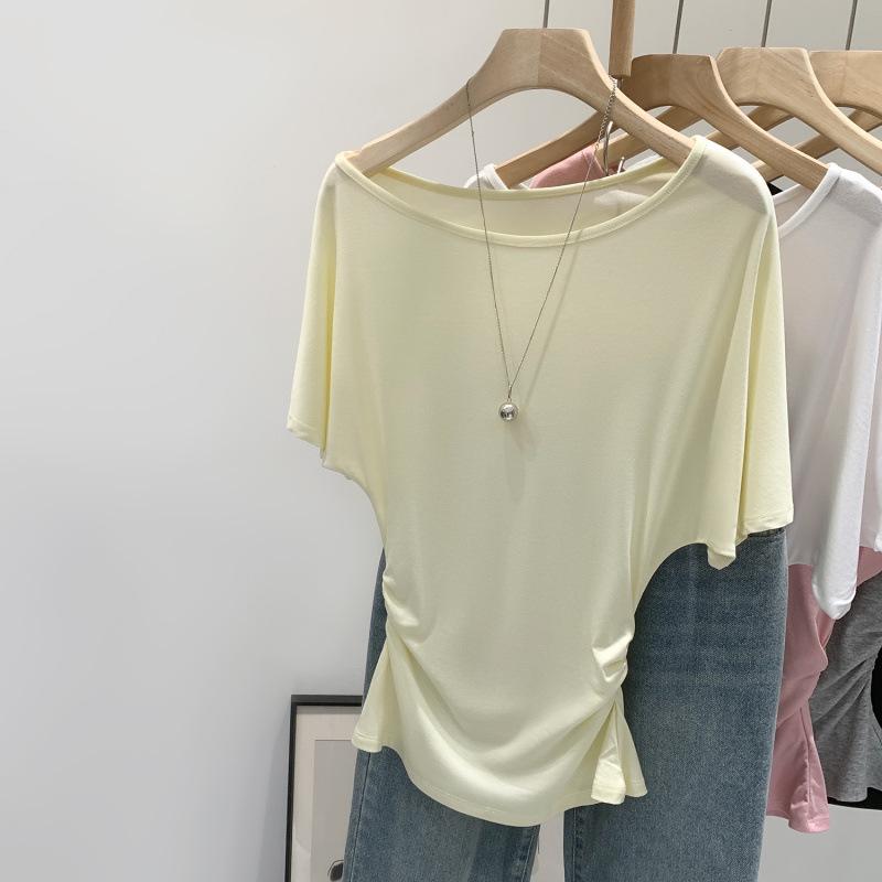 Korean Chic Pink Cropped T-Shirt - Summer 2026 Extra Large жёлтый