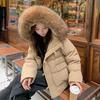New Korean Version of Down Cotton-padded Jacket Women's Loose Cotton-padded Jacket with Short Leisure Section and Large Fur Collar Is Thickened.