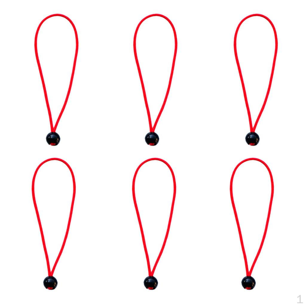 Ball Cord - 6 inch, Heavy Duty Stretch tie Loop Strap for Camping Tent, Tarp, Canopy Shelter,