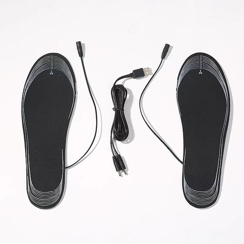 USB Rechargeable Heated Insoles Size Electric Heated Shoes Pad Winter Foot Warmers onesize
