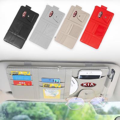 1 Stück Mode Auto Sonnenblende Punkt Typ Multifunktions Aufbewahrungstasche Autozubehör Für Rio Ceed Sportage Cerato Soul Sorento K2 K5 Klappbar