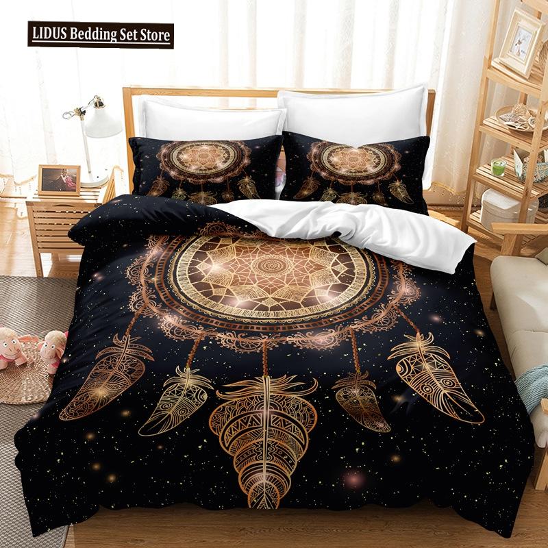 Traumfänger Bettbezug Set King Queen Größe Tribal Exotisch Floral Böhmischer Stil Polyester Bettwäsche Set Für Kinder Mädchen Junge Jugendliche