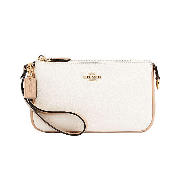 Coach Nolita 19 Versatile Minimalist Chic Color Block Leather Mahjong Bag Handbag Clutch Underarm Bag Small Women Handbags Off-white C2238-IMCAH