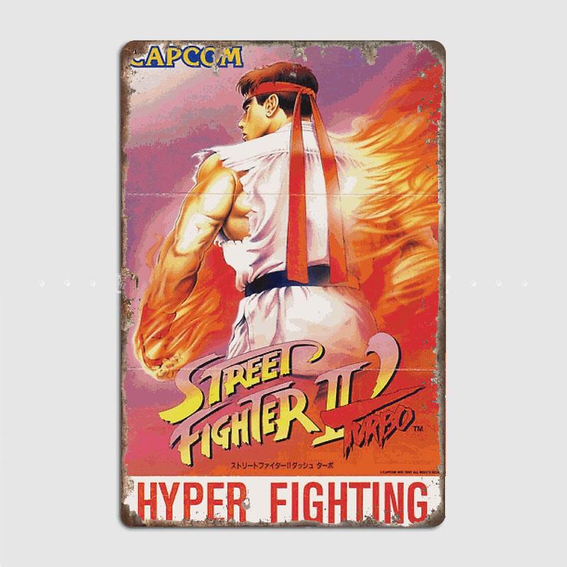 

Street Fighter II Turbo Рю Hyper Fighting Постеры Металлическая табличка Жестяной настенный декор Клуб Гараж Кухня Комната Пользовательская жесть Домашний декор 20x30cm（7.8x11.8inch）