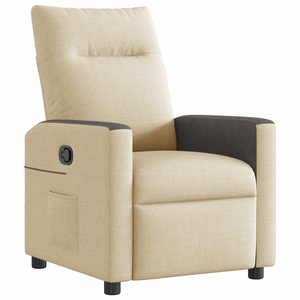 Cream Fabric Recliner Chair