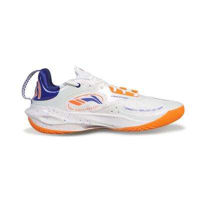 Li Ning Speed 11 Textile, TPU Low Top Basketball Shoes Men's White Orange ABAU053-29