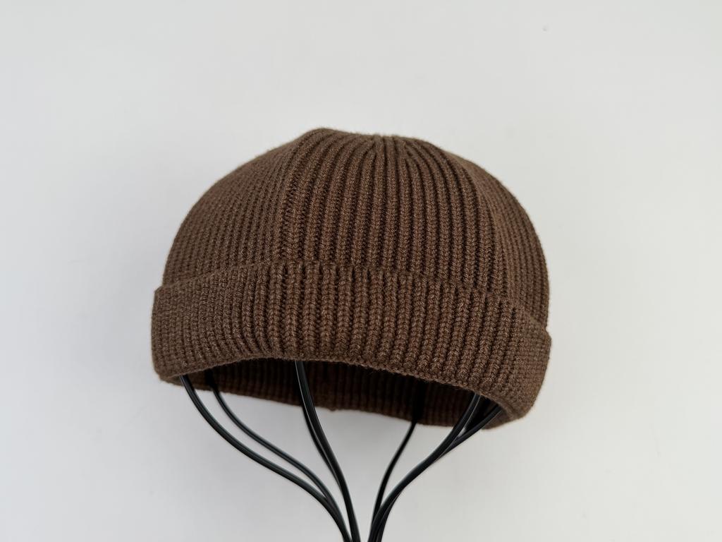 Core Spun Yarn Knitted Beanie Multi-color Short Breathable Unisex Adjustable Winter Hat