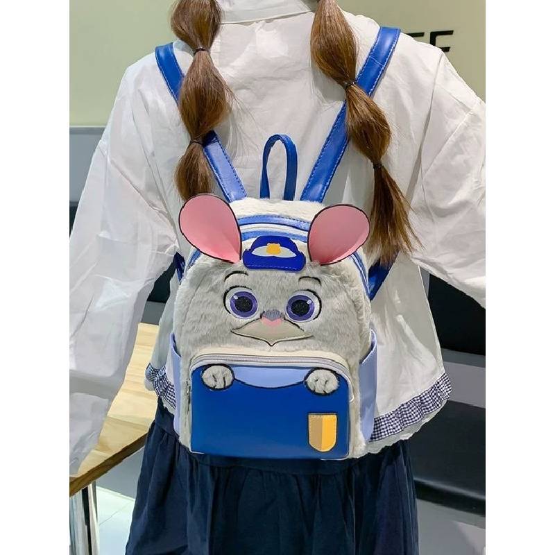 Zootopia Judy Hopps Nick Wilde Cartoon Plush Rabbit And Fox Backpack With Padded Straps For Daily Use