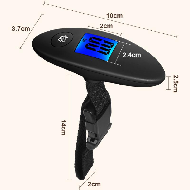 10G-40Kg Portable Luggage Scale High Precision Travel Digital Hanging Scales With Webbing Belt Lcd Digital Electronic Luggage