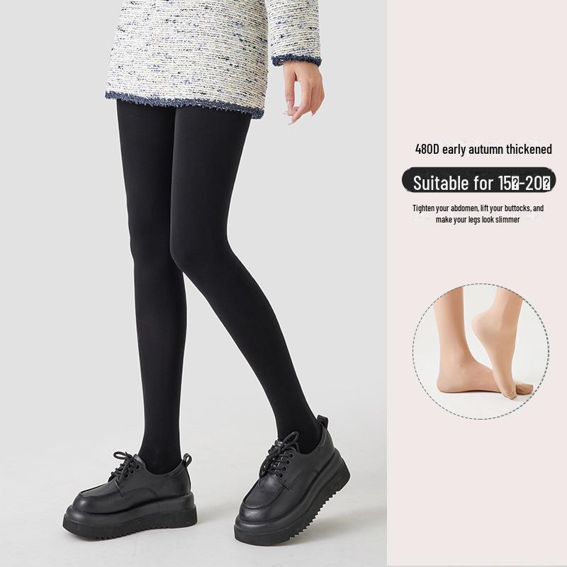 Women's Slimming Black Pantyhose: Thin, Pressure-Resistant, Plus Velvet, Thickened for Autumn and Winter Warmth.