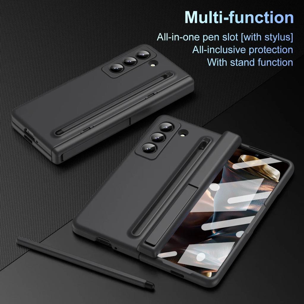 Opaca Per Samsung Z Fold SE Edizione Speciale 6 Sottile Galaxy Z Fold 7 6 5 4 Custodia Con Pellicola Slot Penna Touch Copertura Cerniera a Libro